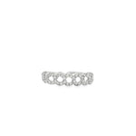 Open-Link Diamond Cuban Band Ring in white gold front view