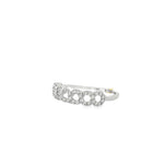 Open-Link Diamond Cuban Band Ring in white gold angled view