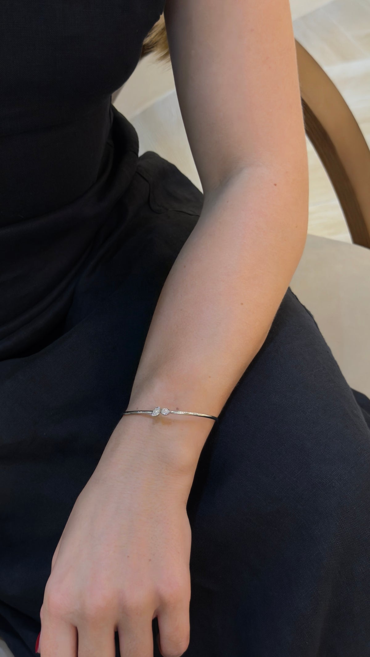 Refined Pear Marquise Diamond Duo Bangle - additional view