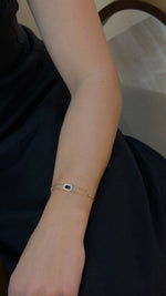 Diamond Frame Double-Chain Yellow Gold Bracelet - additional view