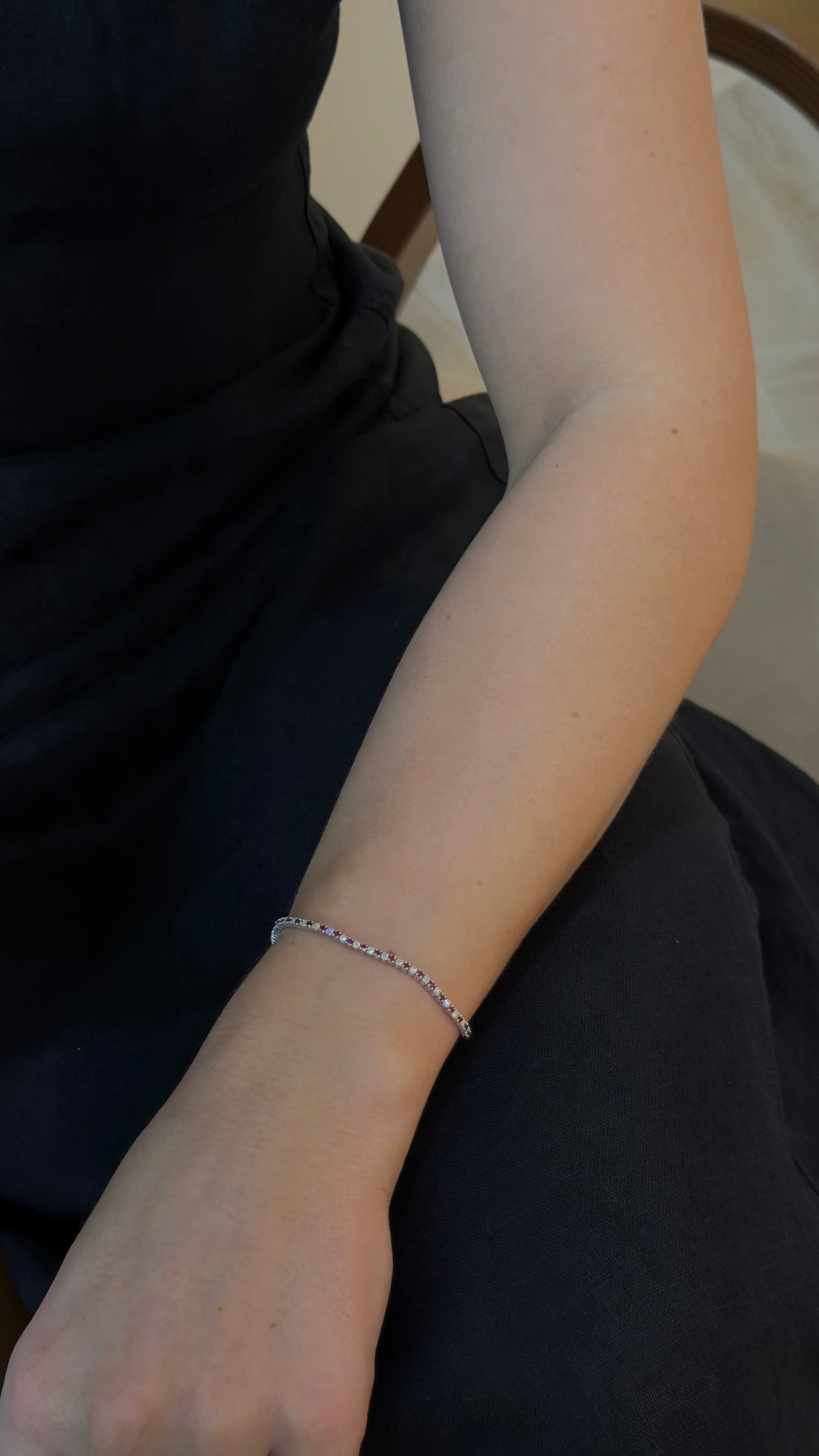 Ruby Diamond Alternating Tennis Bracelet - additional view