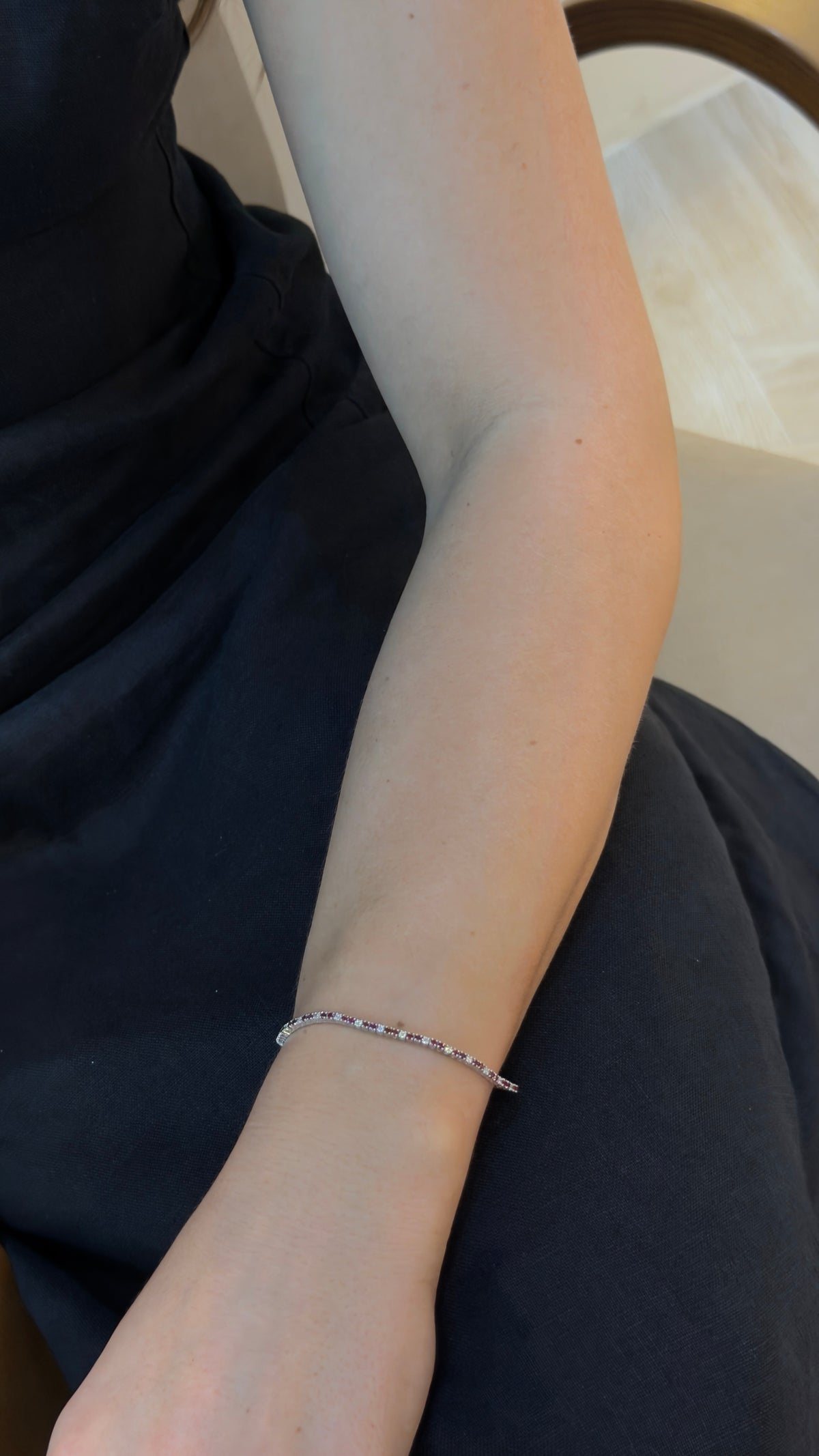 Ruby Segment Diamond Tennis Bracelet - additional view