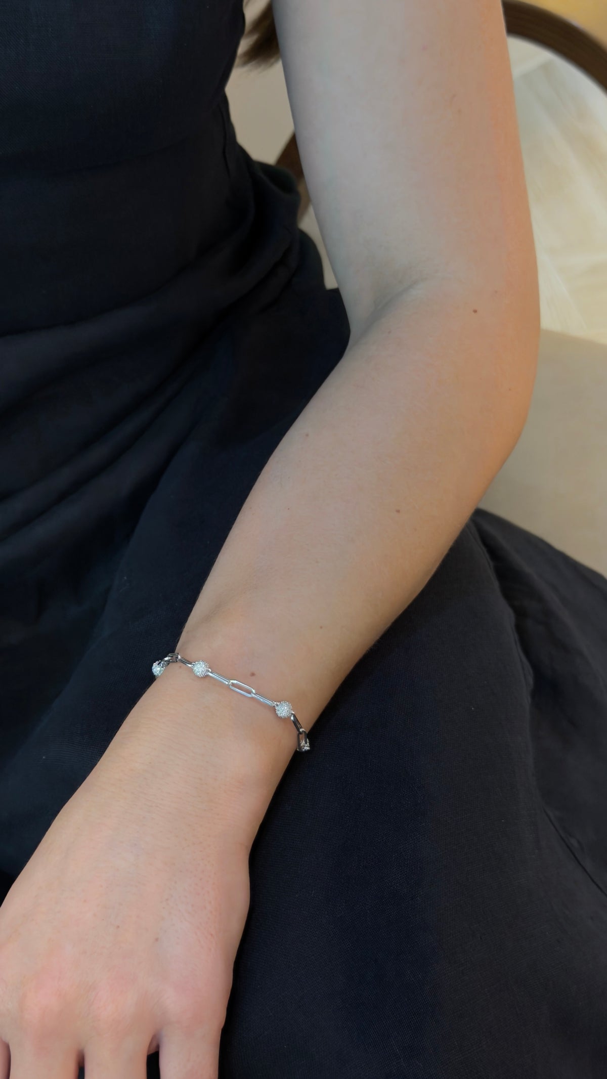 Diamond Rosette Open-Link Bracelet - additional view