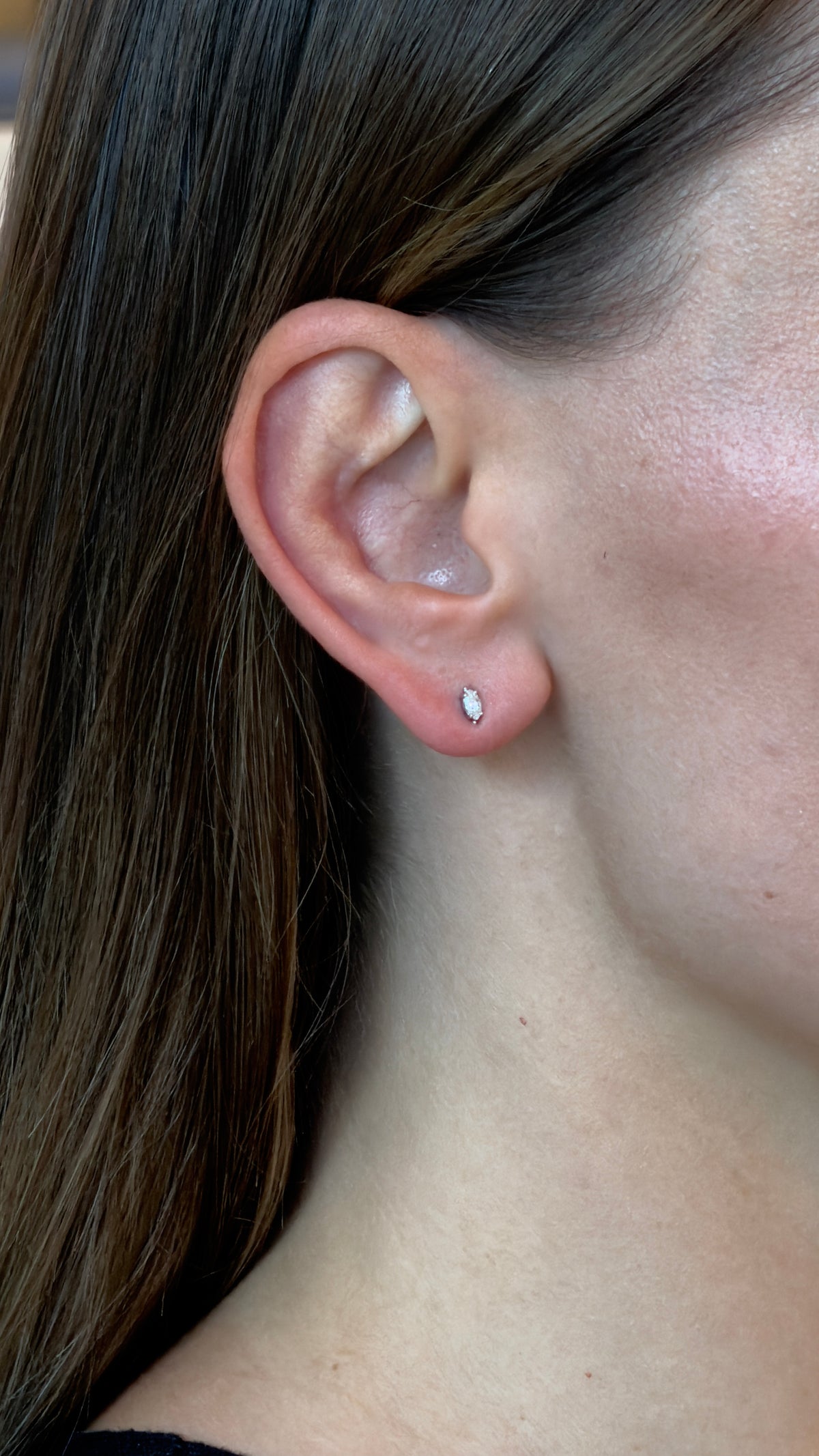 Classic Prong-Set Marquise Diamond Stud Earrings - additional view