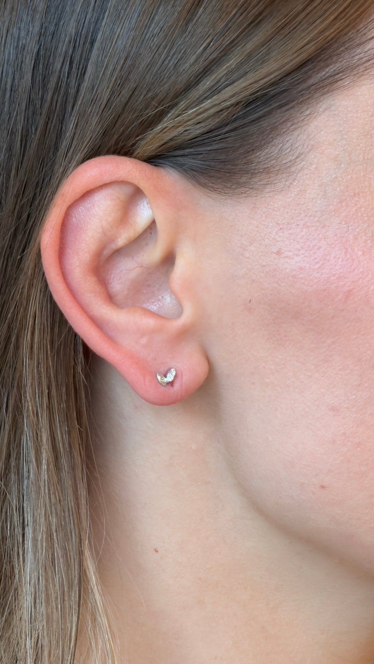 Sculptural Diamond Folded Leaf Earrings - additional view