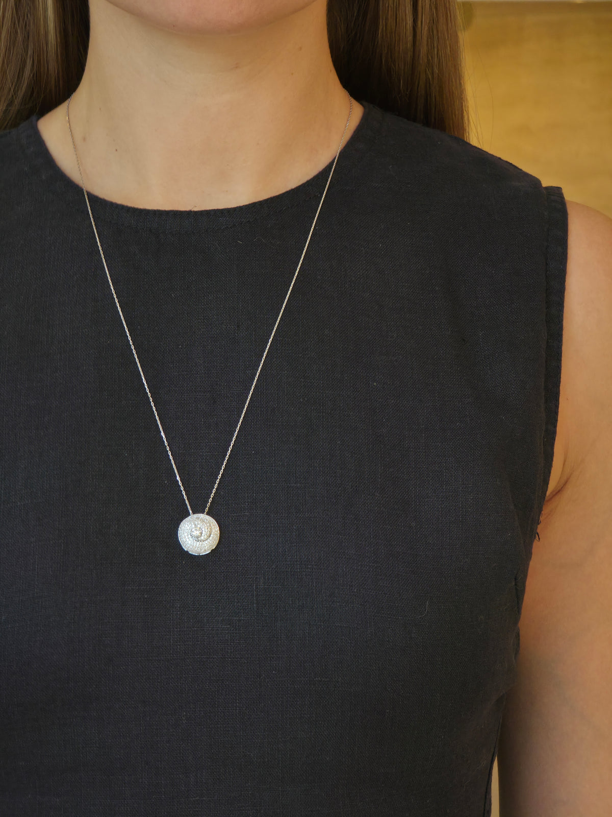 Dazzling Diamond Spiral Disc Pendant - additional view
