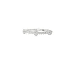 White gold rope-twist ring with round diamonds in spaced bezel settings