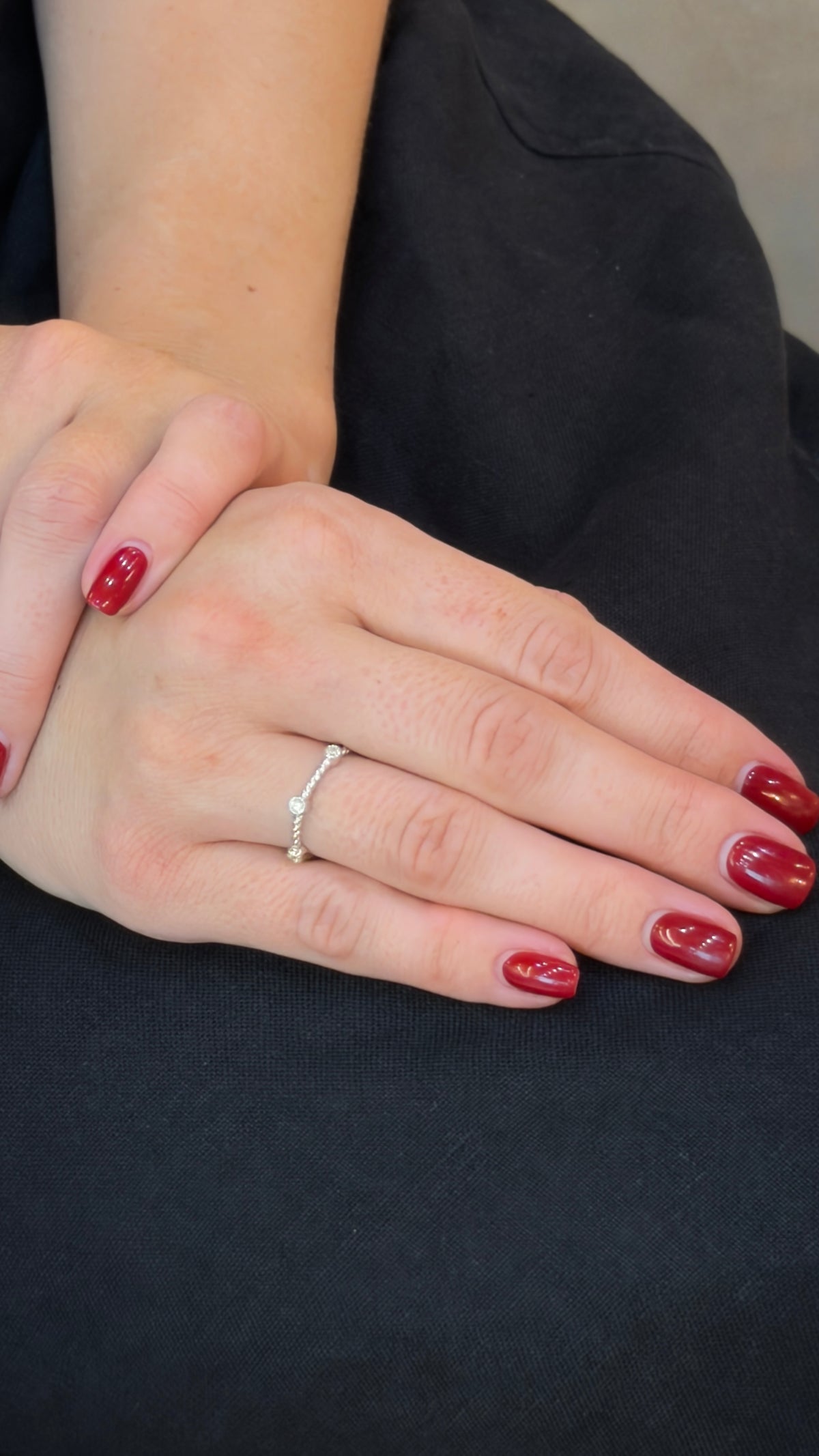 Rope-Twist Diamond Bezel Ring - additional view