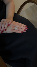 Sculptural Baguette Diamond Ladder Ring - additional view