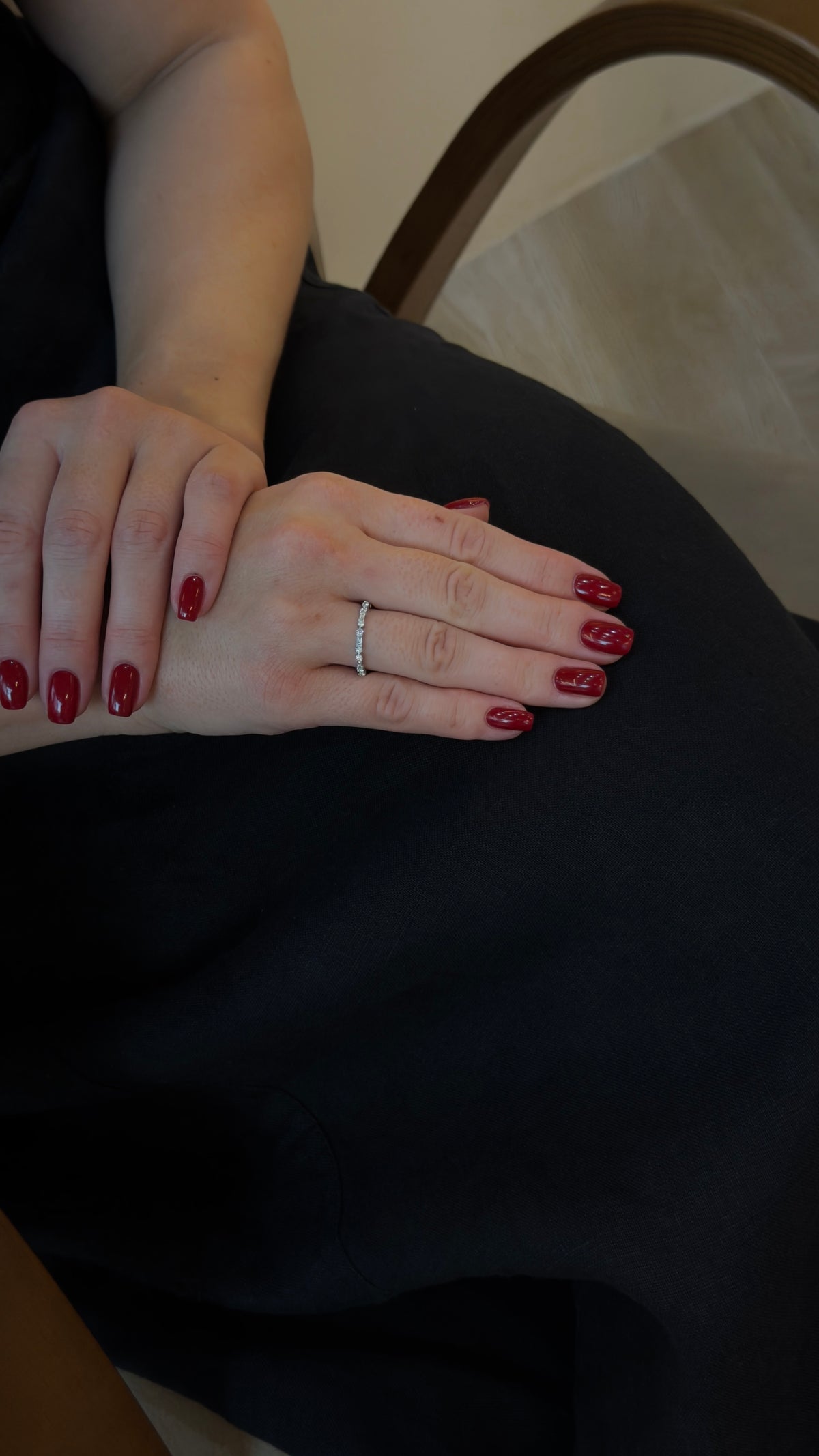 Baguette Diamond Alternating Cluster Band Ring - additional view