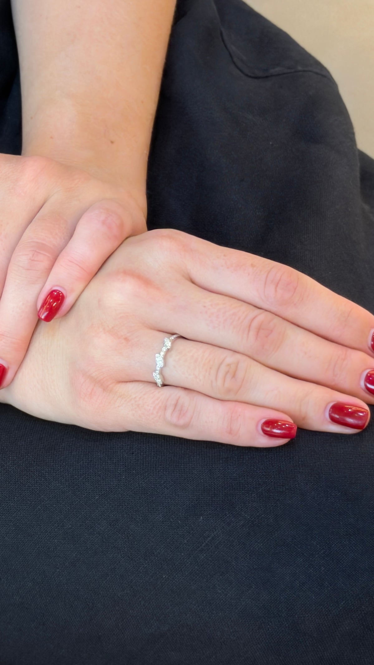 Diamond Triple-Leaf Accent Band Ring - additional view