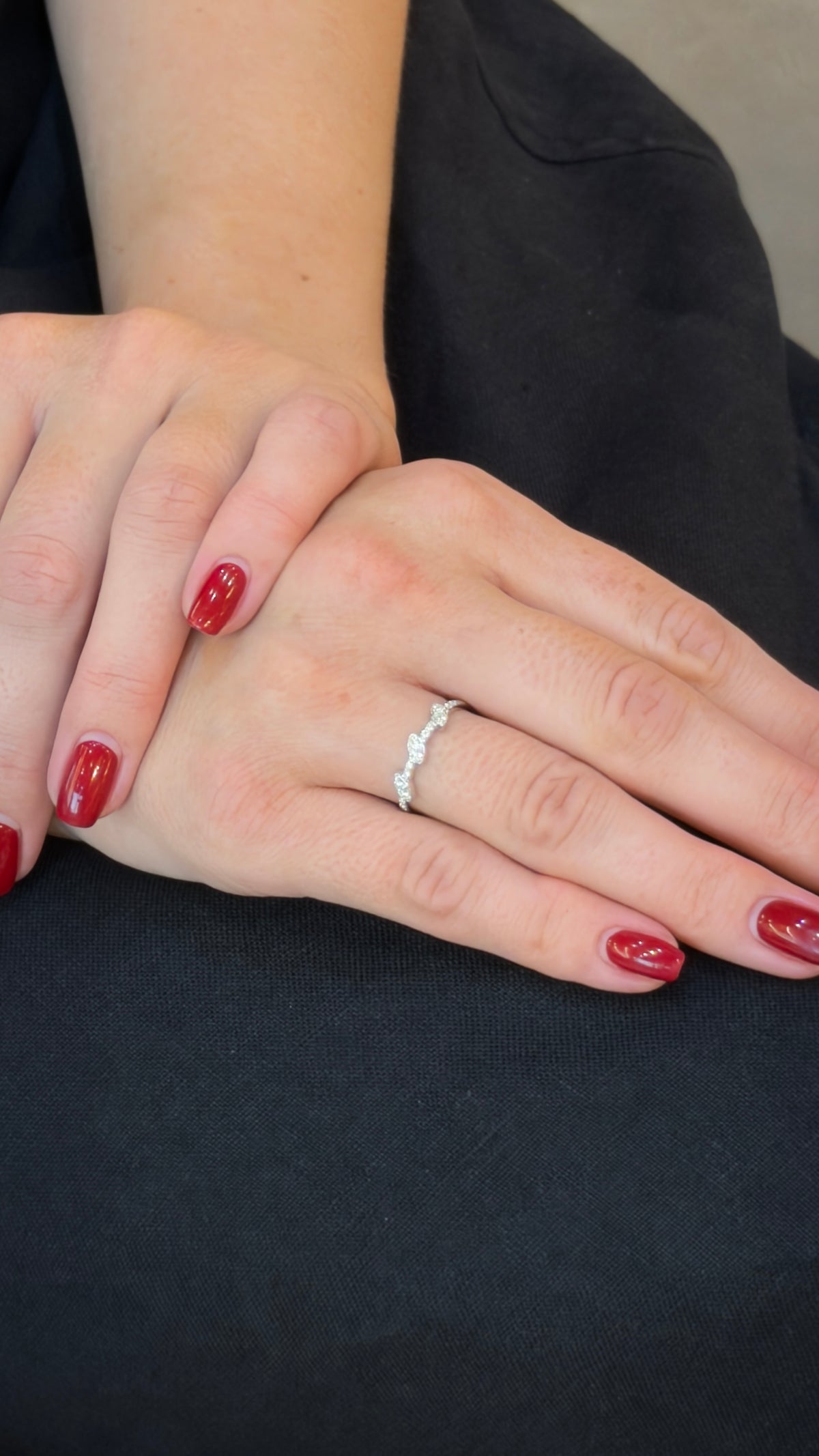 Diamond Triple-Leaf Accent Band Ring - additional view