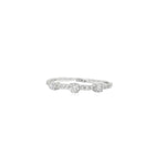 White gold diamond band ring with spaced round diamond rosette stations