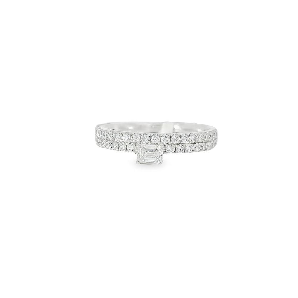 Dazzling Two Line Baguette Diamond Ring