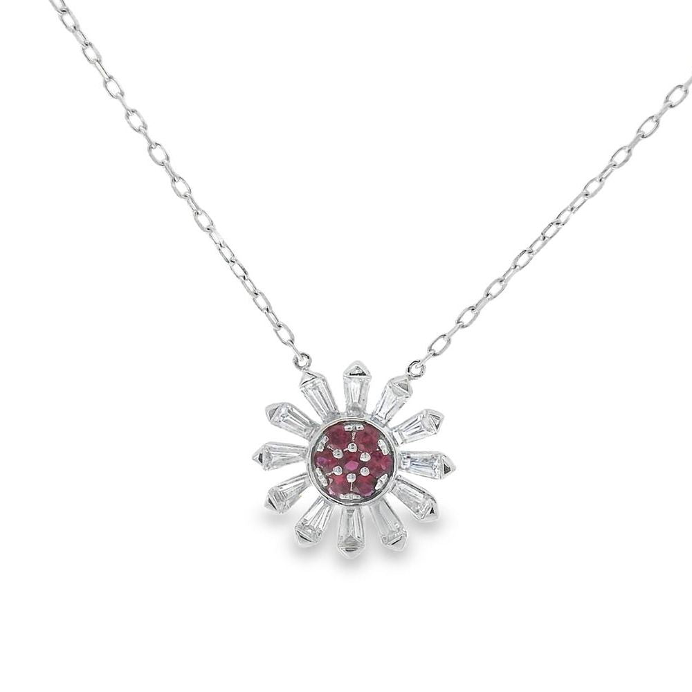 Lovely All Around Diamond Ruby Pendant