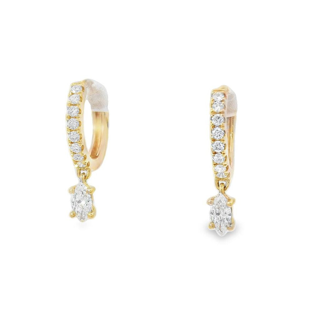 Mesmerizing Dangling Marquise Diamond Yellow Hoop Earrings