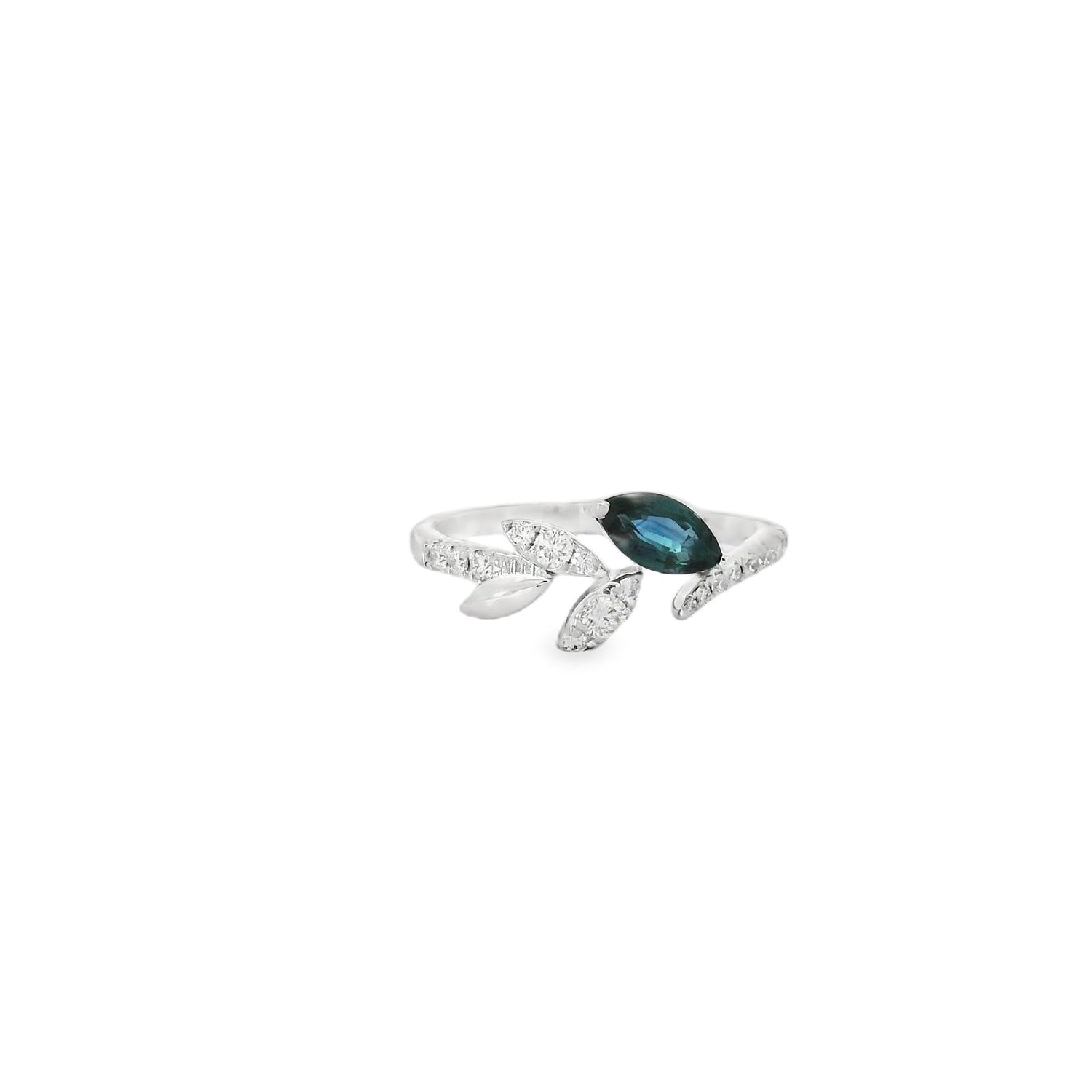 Beautiful Marquise Sapphire Floral Diamond Ring