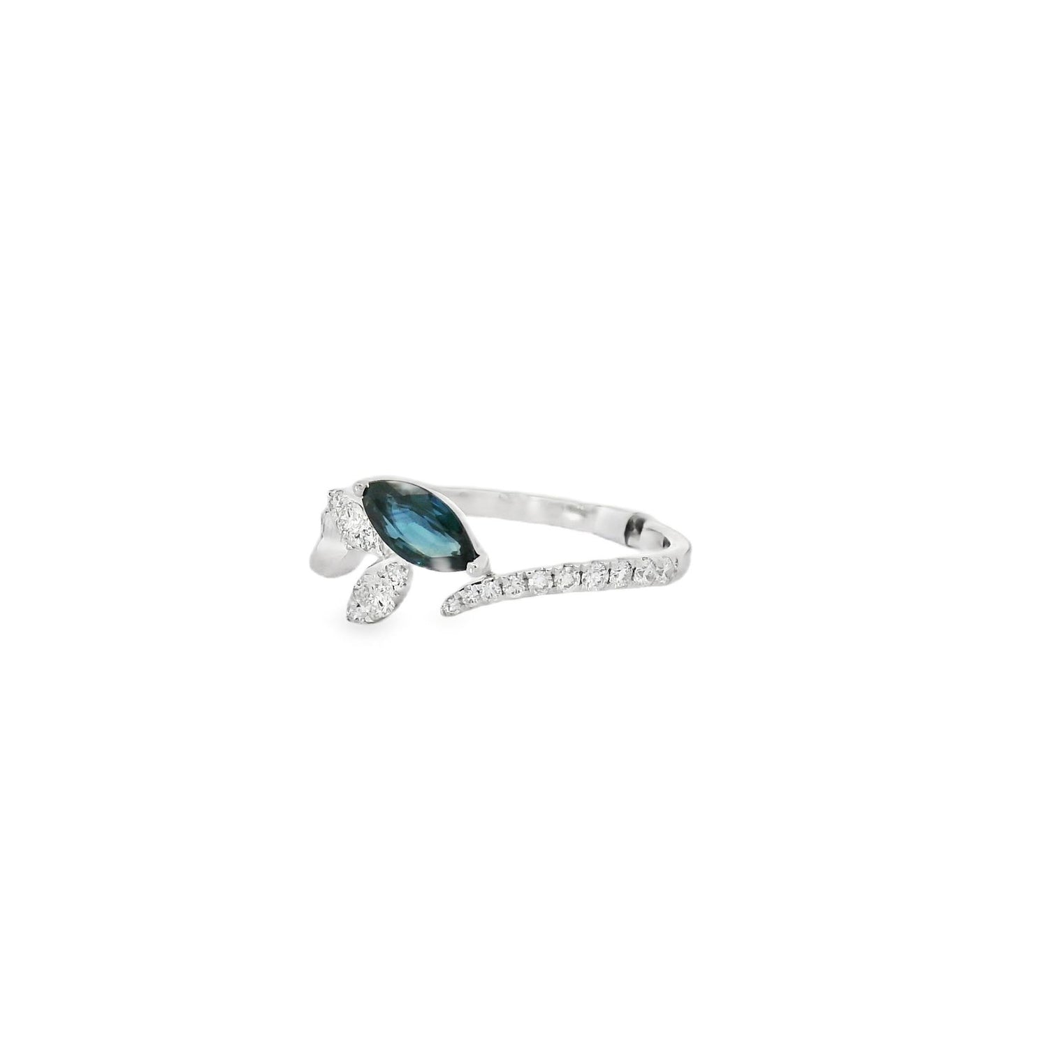 Beautiful Marquise Sapphire Floral Diamond Ring
