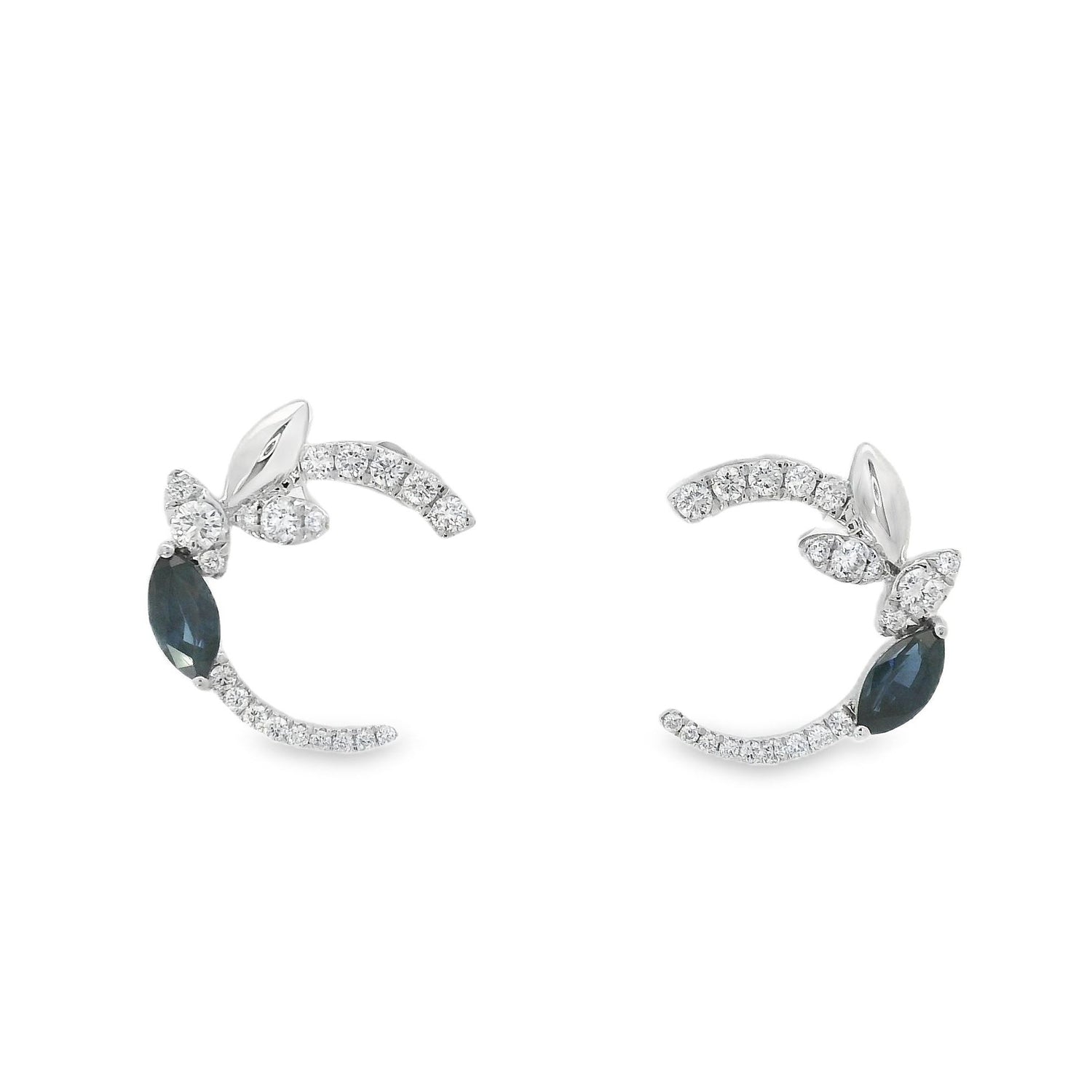 Elegant Marquise Sapphire Diamond Earrings