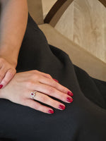 Beautiful Center Ruby Halo Diamond Ring - additional view