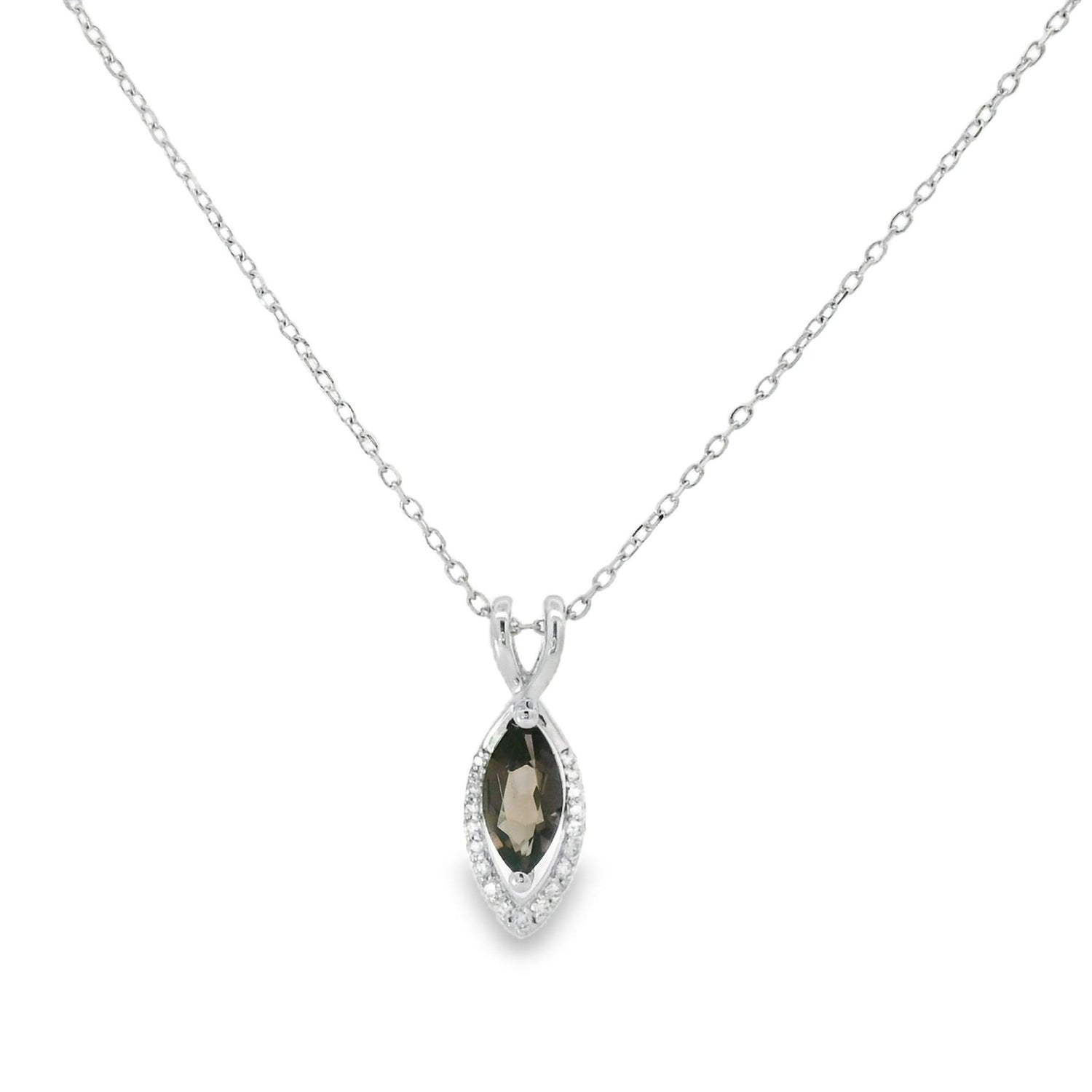 Lovely Hanging Marquise Quartz Diamond Pendant