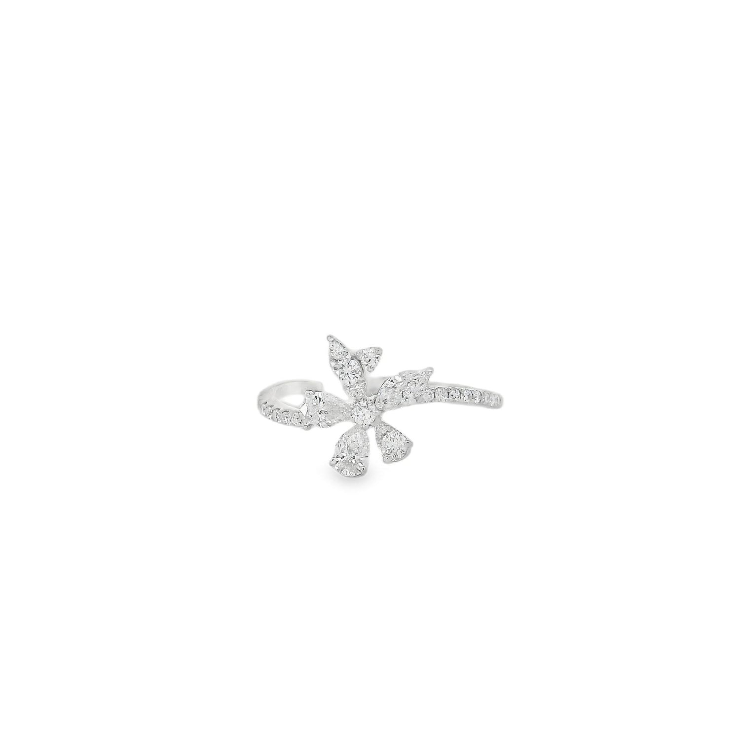 Delicate Flowery Diamond Ring