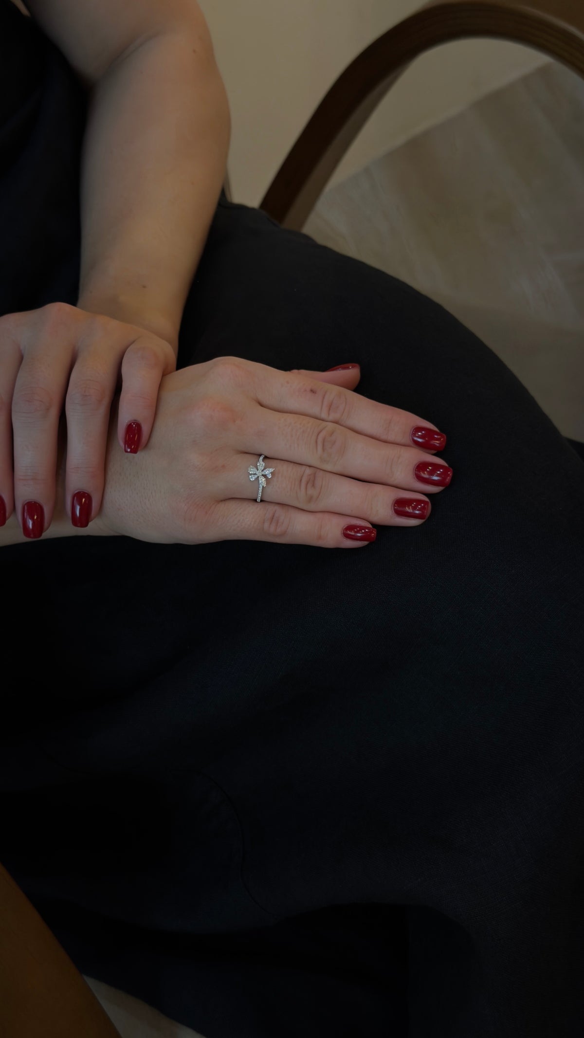 Delicate Flowery Diamond Ring - additional view