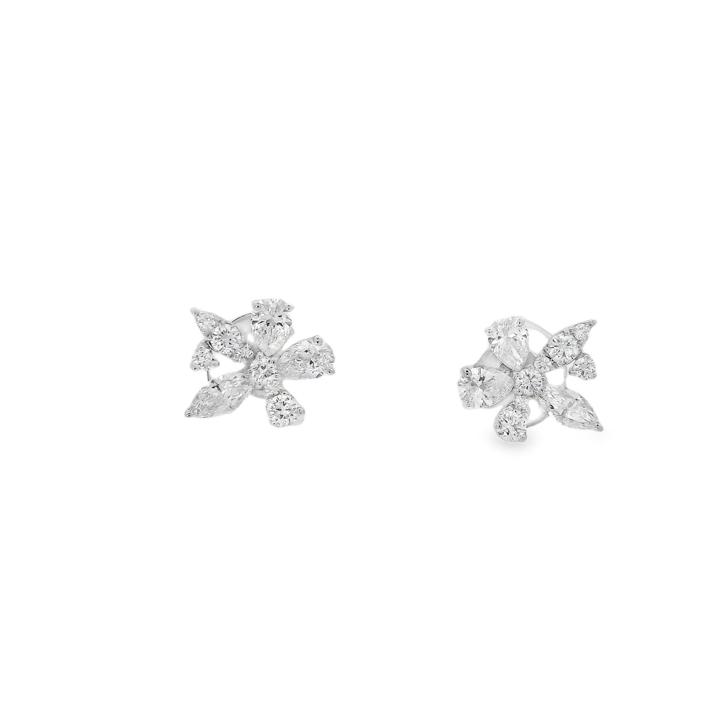 Lovely Simple Floral Diamond Earrings