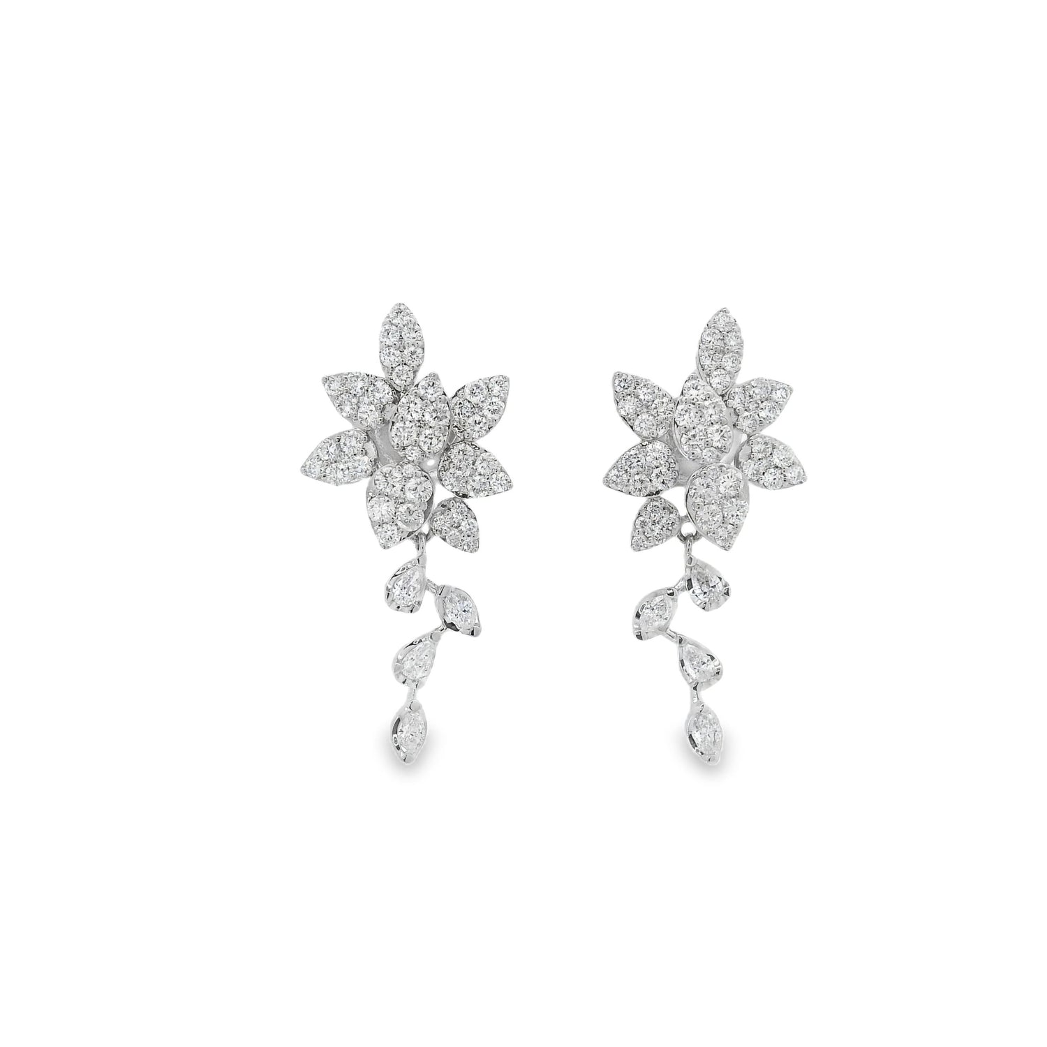 Elegant Floral Sophistication Diamond Earrings