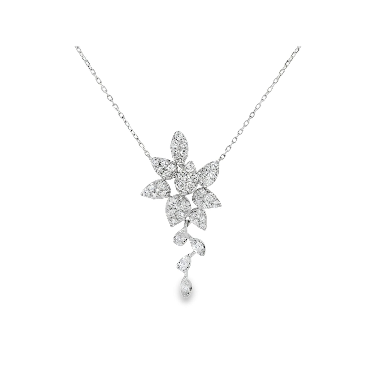 Elegant Floral Sophistication Diamond Pendant