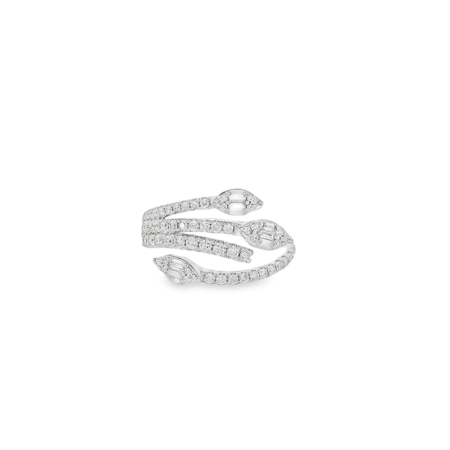 Splendid Snaky Marquises Diamond Ring