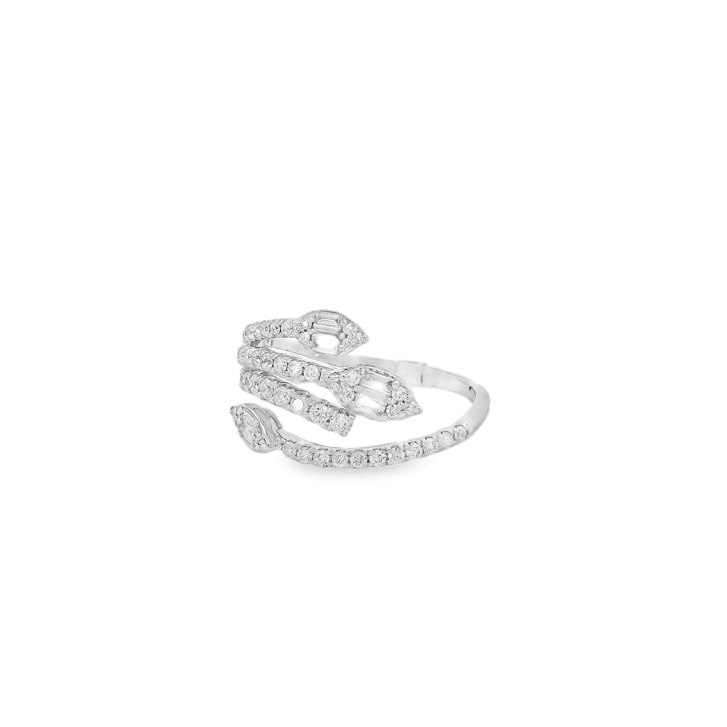 Splendid Snaky Marquises Diamond Ring