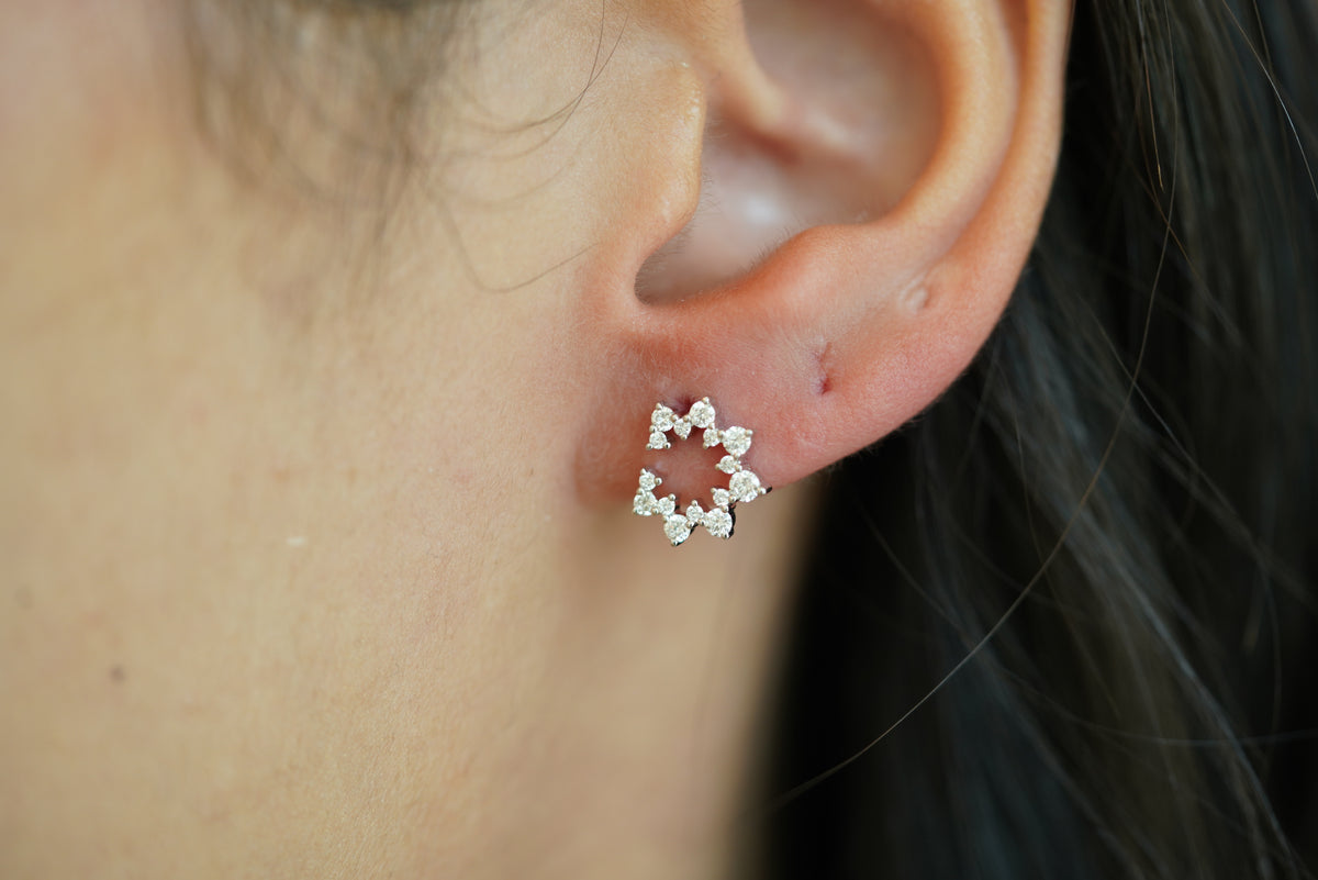 Beautiful Simple Sunny Diamond Earrings - additional view