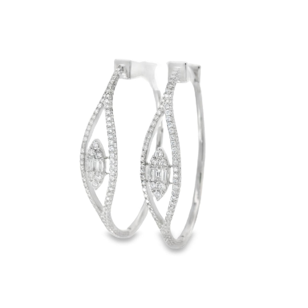Luxuriant Diamond Eyes Hoop Earrings