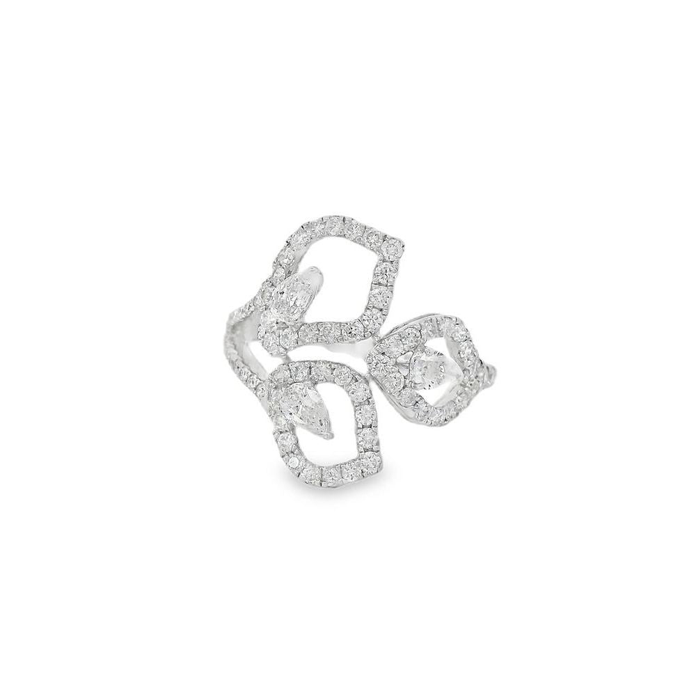 Beautiful Leafy Roses Diamond Ring