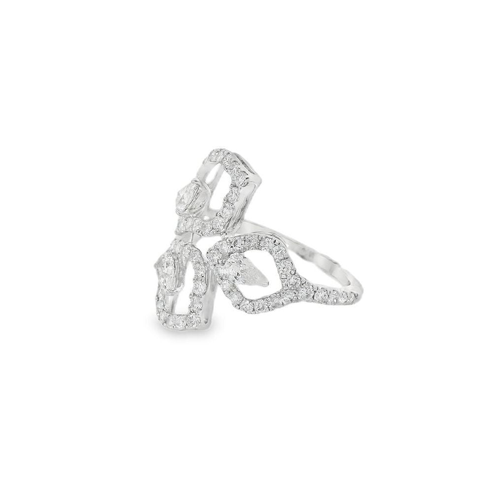 Beautiful Leafy Roses Diamond Ring