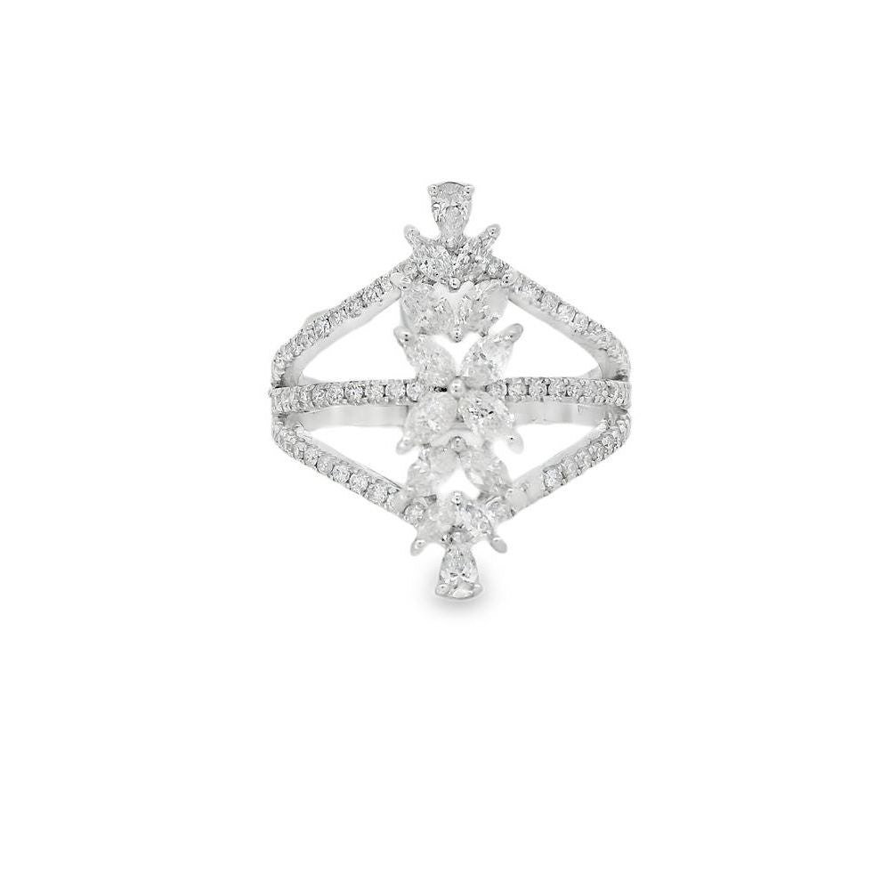 Fancy 3-Layer with Marquise Diamond Ring