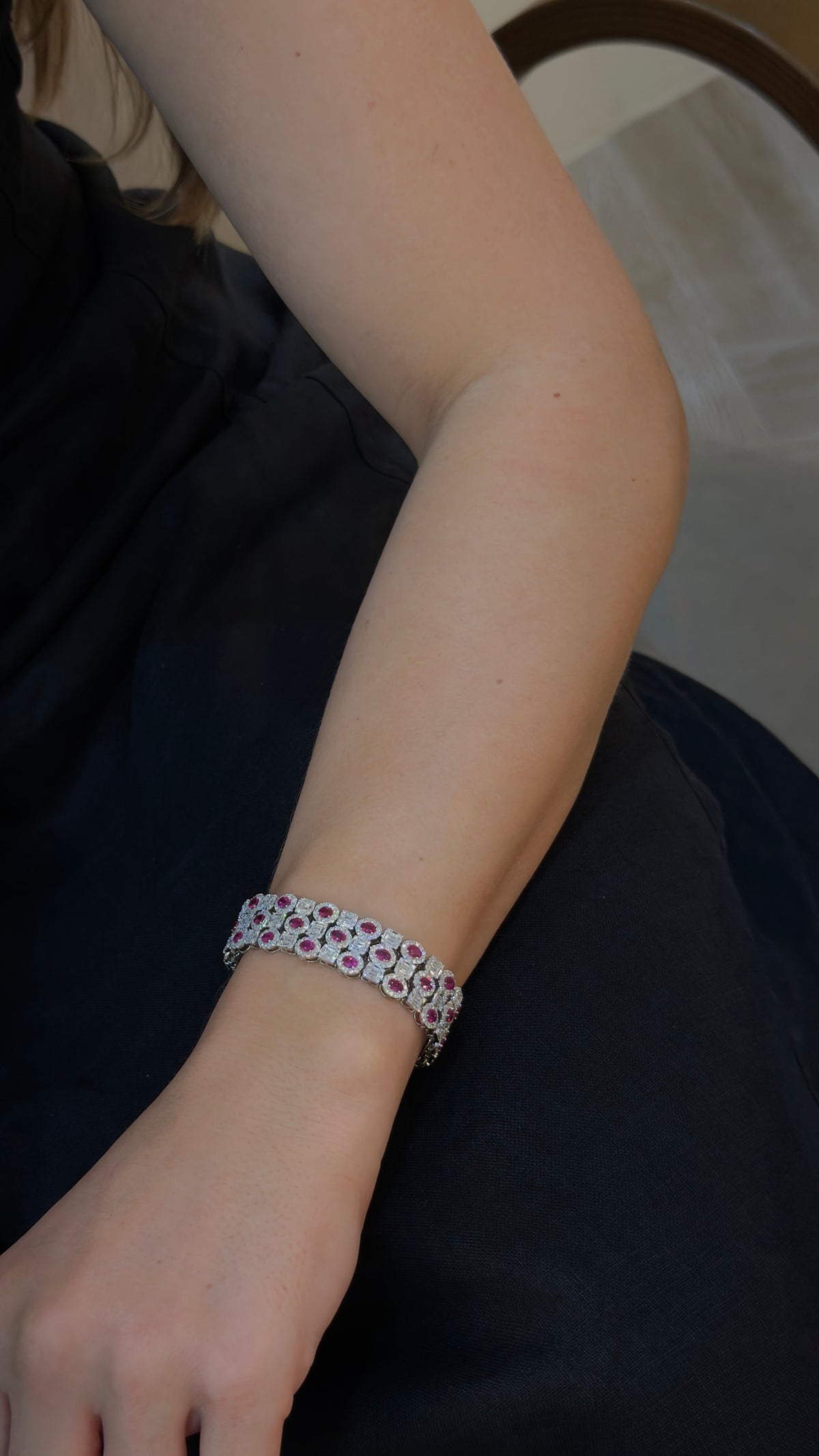 Luxuriant Ruby and Diamond Wide Bracelet - additional view
