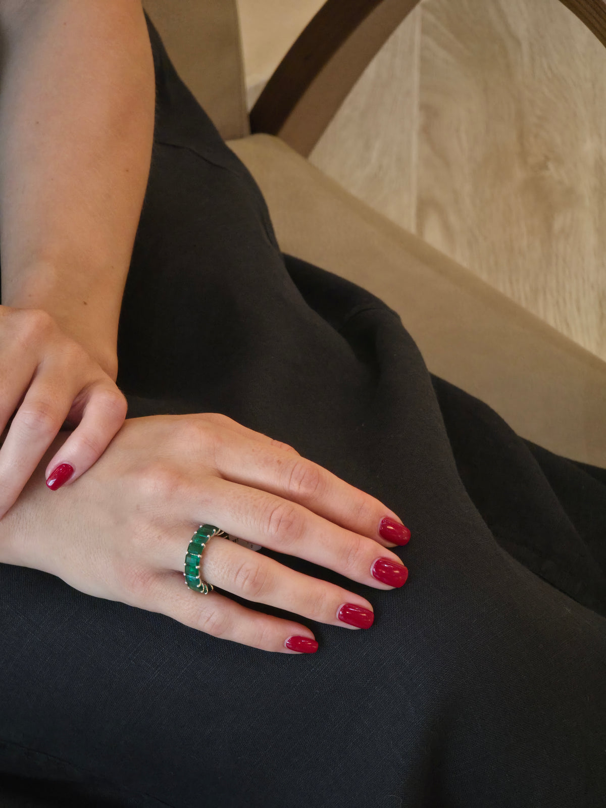 Delightful Eternity Emerald Ring - additional view