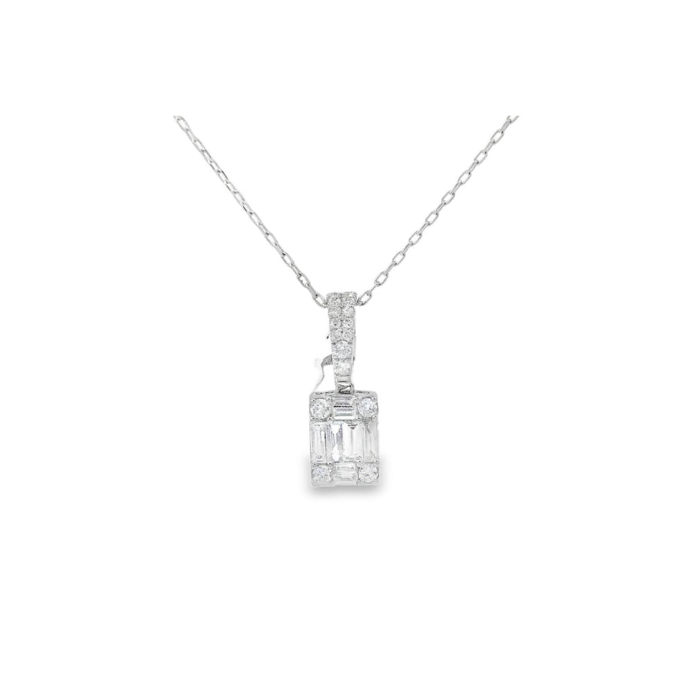 Lovely Small Square Diamond Pendant