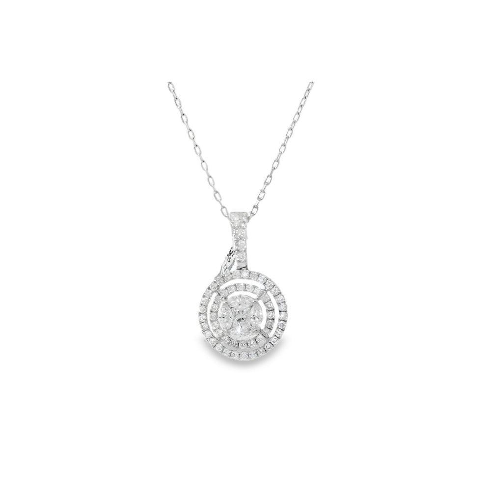 Marvelous Marquise & Princess Ilusion Diamond Pendant