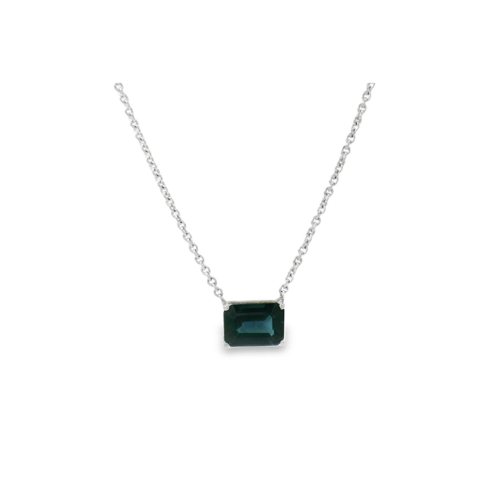 Amazing Simple Baguette Sapphire Pendant