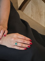 Glamorous Round Emerald Diamond Frame Ring - additional view