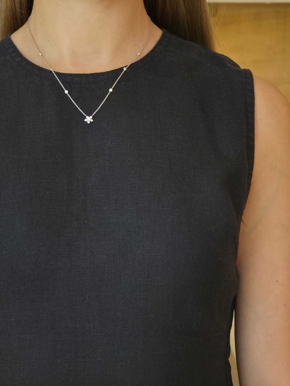 Delicate Flower Diamond Pendant - additional view