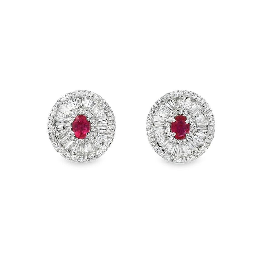 Exotic Full Diamond Ruby Earrings