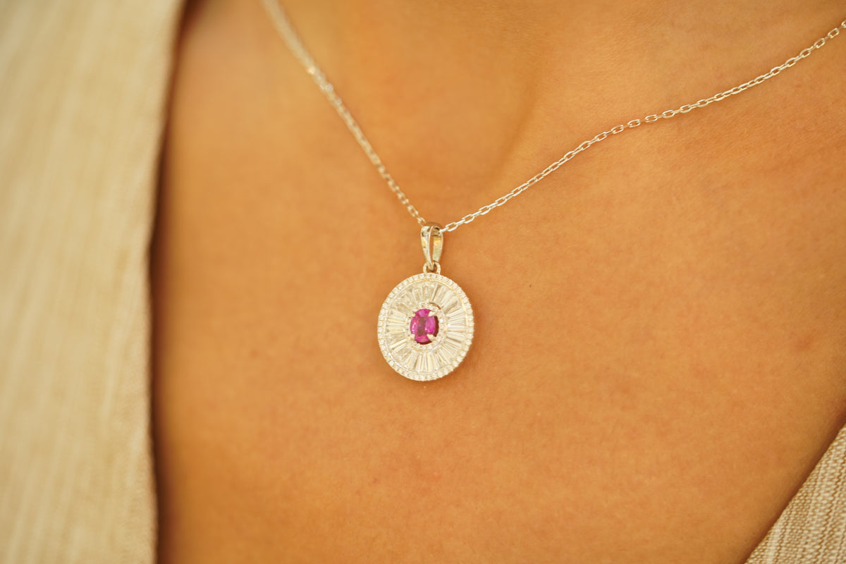 Exotic Full Diamond Ruby Pendant - additional view