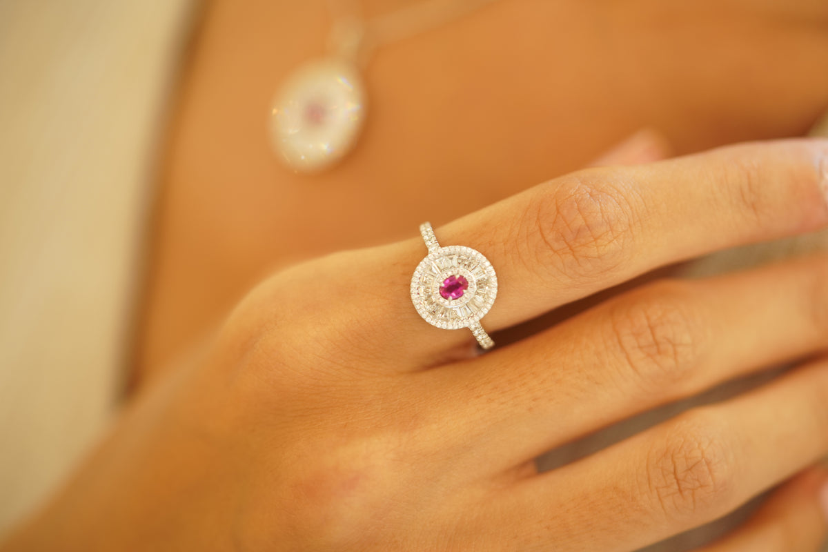 Exotic Full Diamond Ruby Ring - additional view