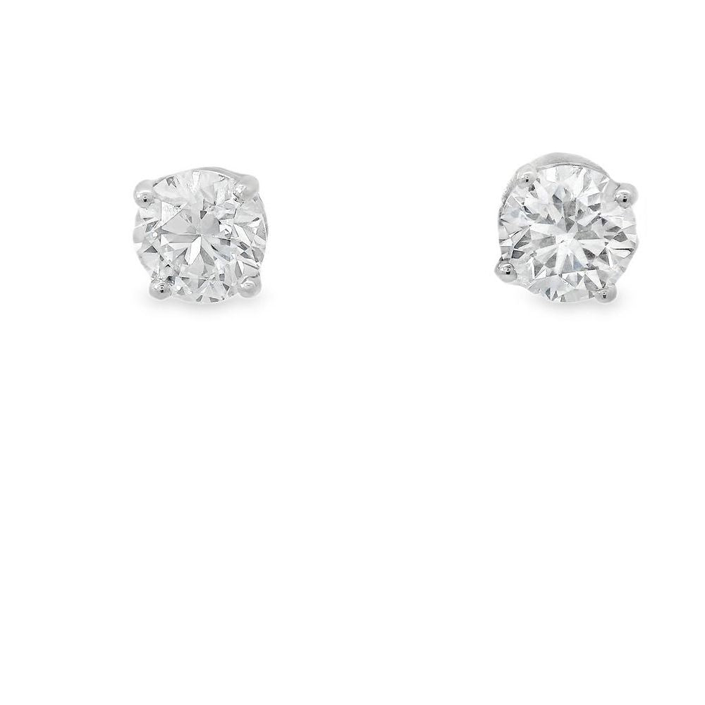 Elegant Shiny Diamond Solitaire Earrings
