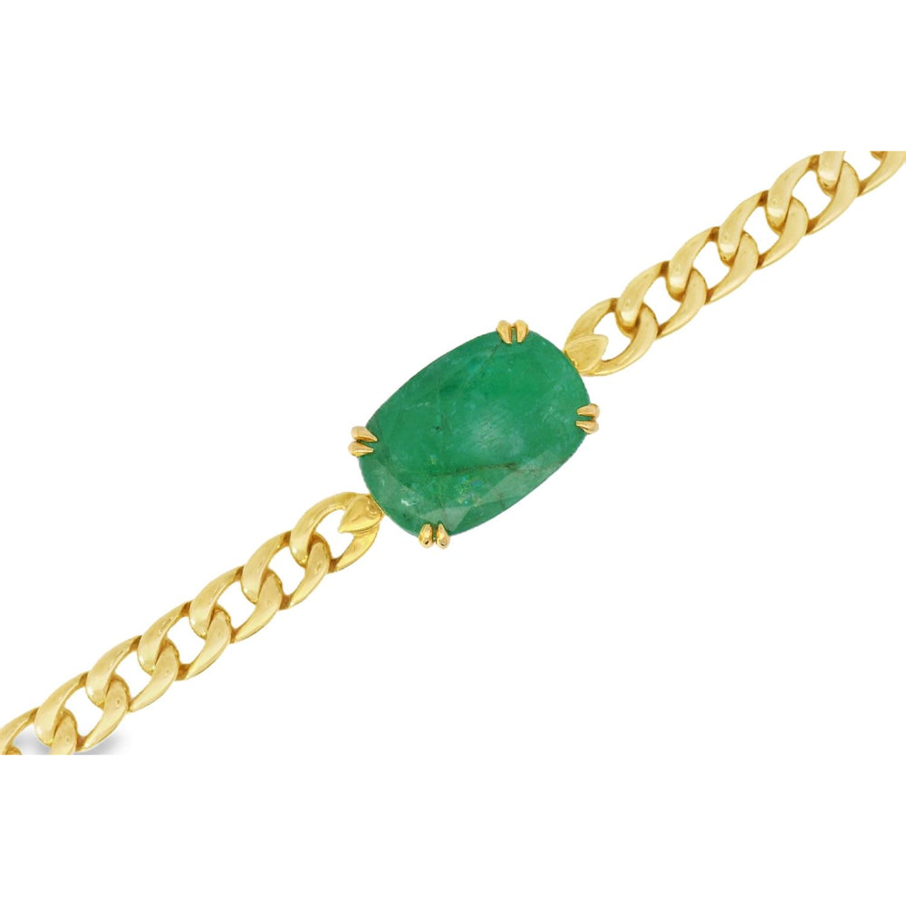 Exotic Cuban Chain Emerald Bracelet