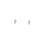 White gold stud earrings with single marquise diamonds in slender prong settings